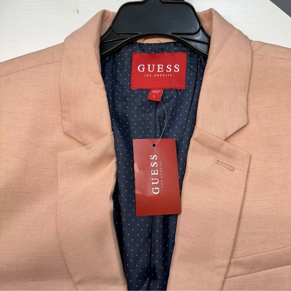 Guess Men’s Stark Blazer FORMAL pink jacket powder rose Size Large New Jacket - Picture 7 of 7